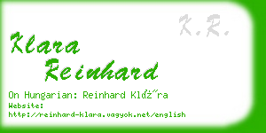 klara reinhard business card